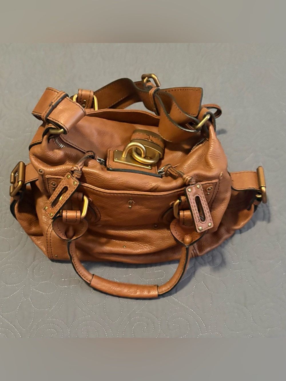 Authentic Vintage Chloé Paddington Leather Satchel Bag – Tan/Cognac - Picture 6 of 15